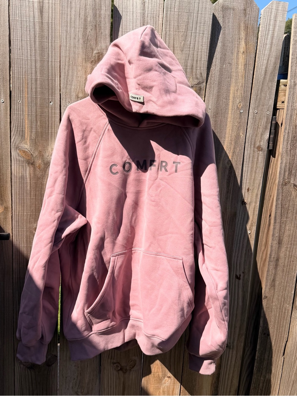 NWT Comfort Women's Dusty Pink Hooded Sweatshirt Size XL